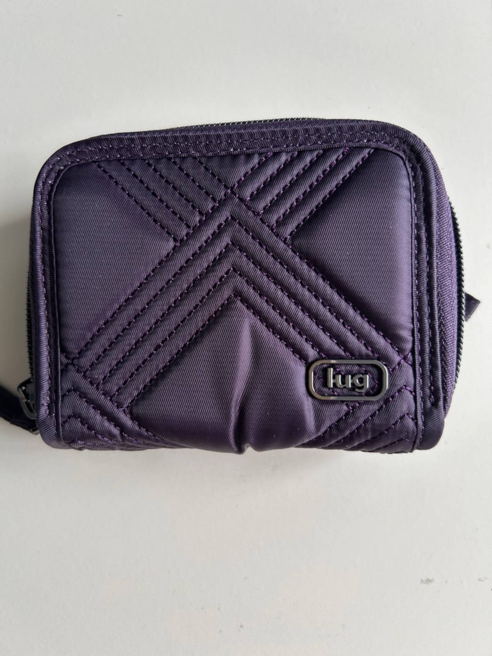 LUG SPLITS 2 COMPACT RFID WALLET PLUM NWT